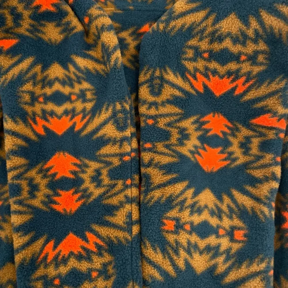 Patagonia Synchilla Pullover Fleece Geometric Orange Blue Aztec Print Youth XXL